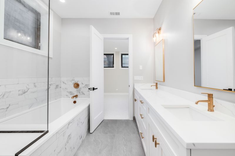 Marble accents and contemporary fixtures